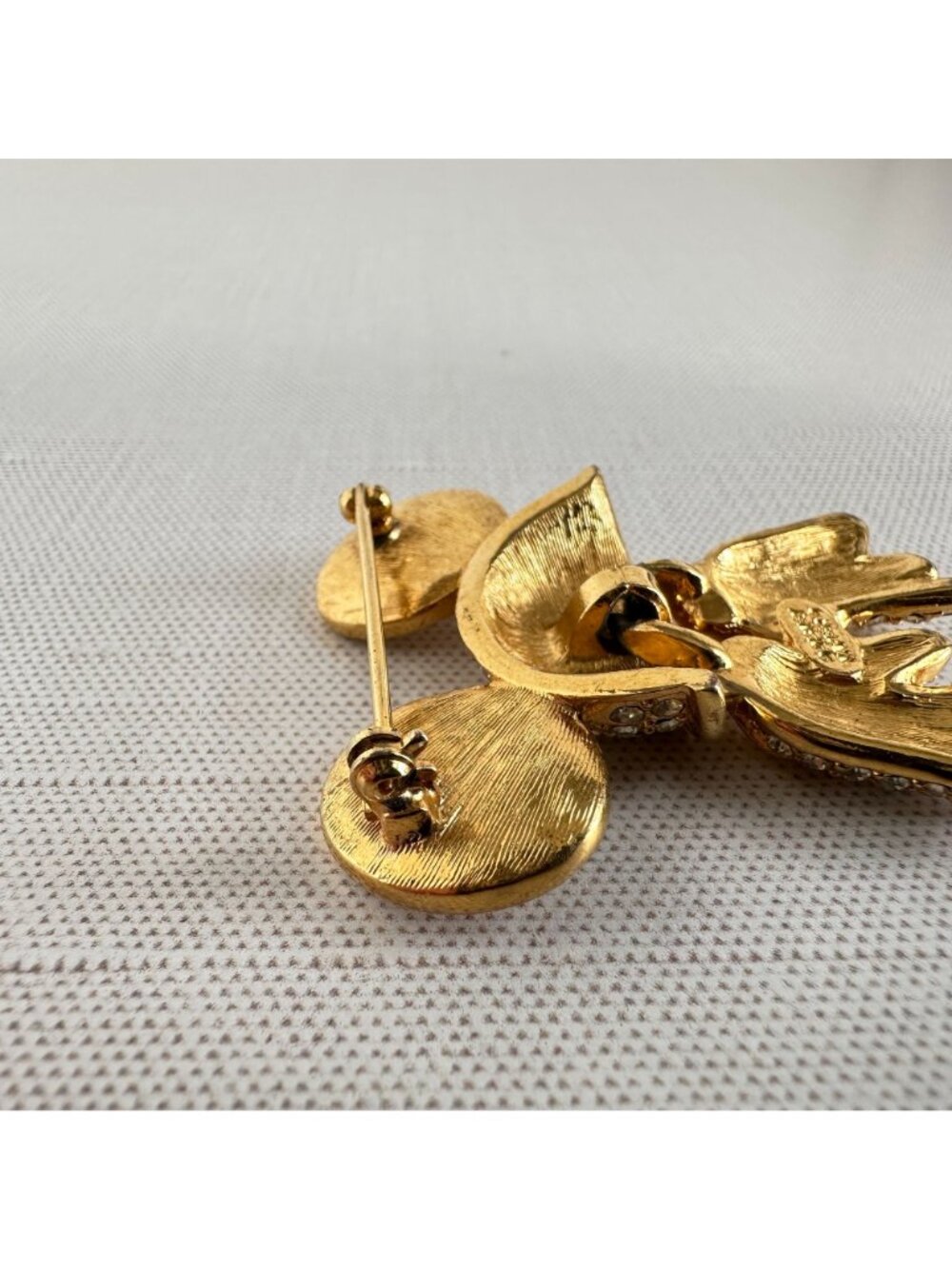 Disney Napier Mickey Mouse Hat Gloves Rhinestone Gold Brooch - Picture 7 of 9